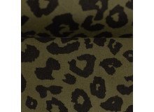 Kunstleder Wildleder Suede Clara oliv Leo print